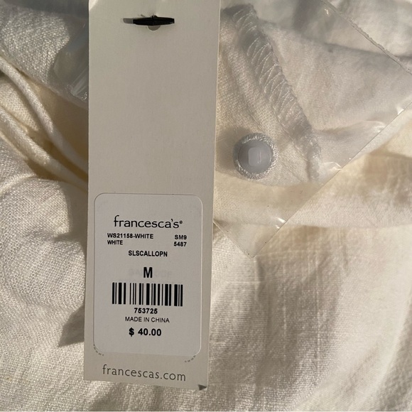 BNWT  Miami white‎ coloured button up cropped tied tank top in size medium - Picture 8 of 8